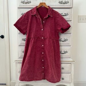 Vici Red Button-Down Dress